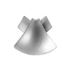 DURAL buitenhoek T-COVE gegoten metaal hoogglans geanodiseerd zilver 16mm