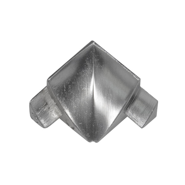 DURAL binnenhoek T-COVE gegoten metaal hoogglans geanodiseerd zilver 12mm