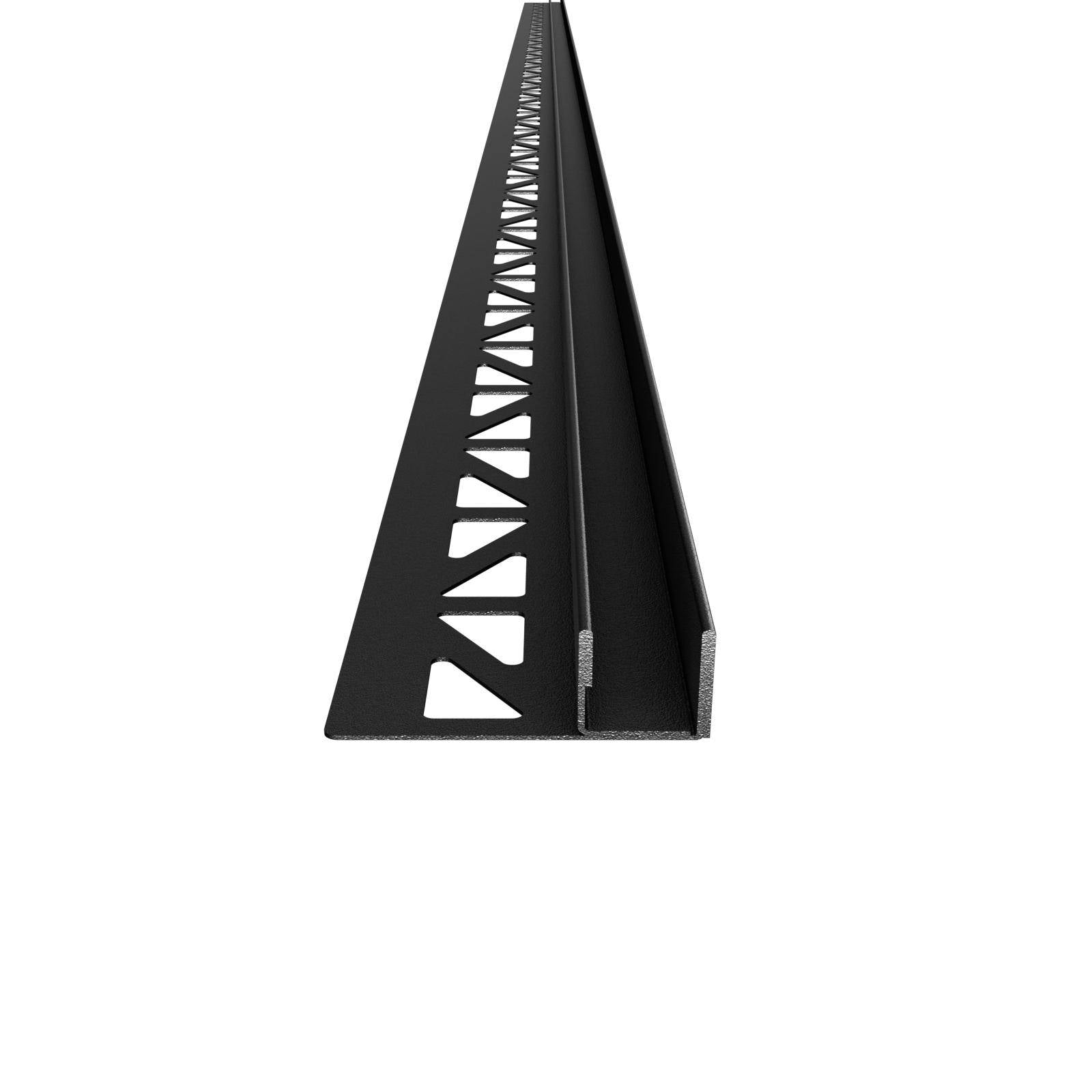 Wandprofil zur Glasaufnahme SHOWER-GK GLAS WALL Edelstahl (V2A/304) schwarz matt RAL 9011 strukturbeschichtet 19mm 220cm