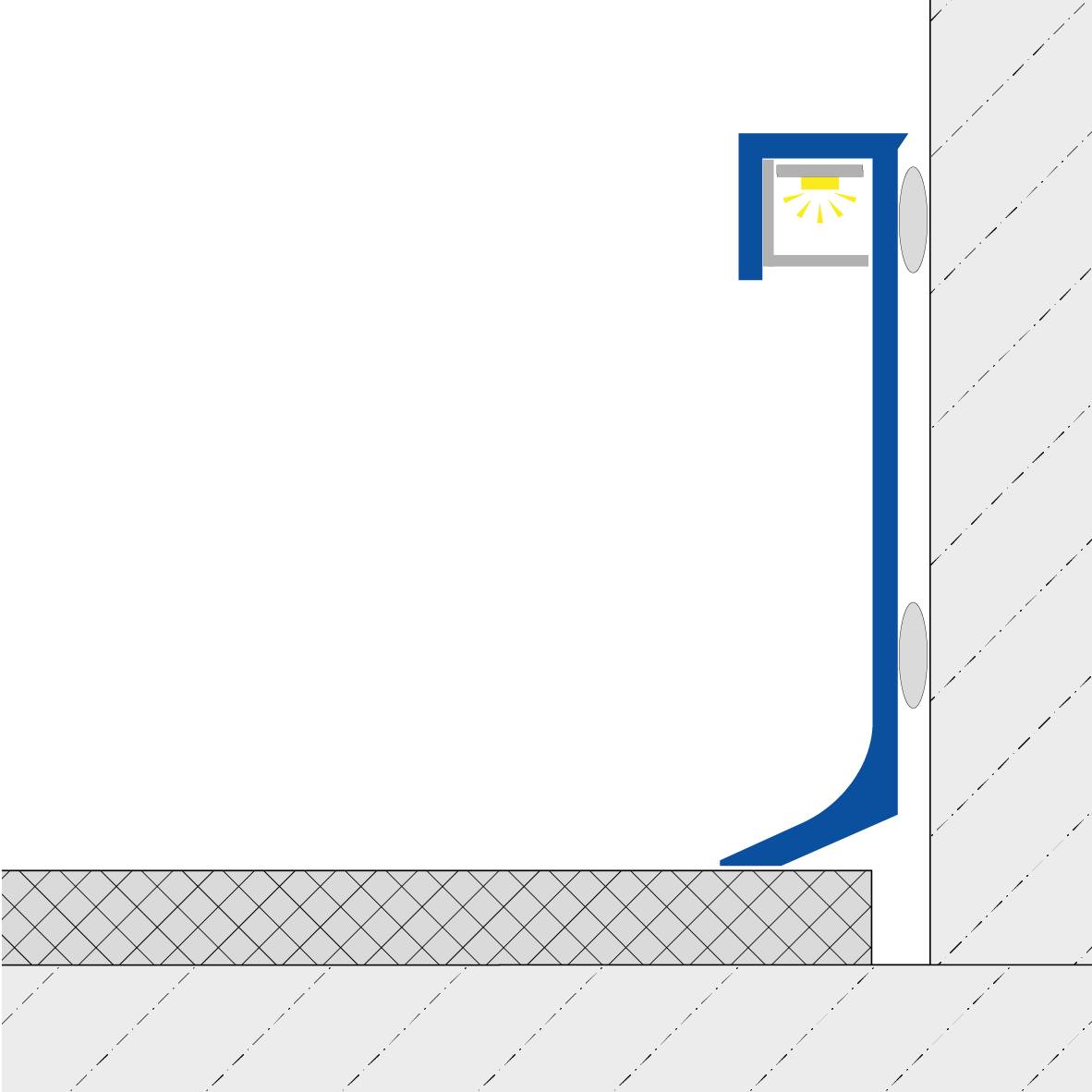 DURAL Illuminated skirting board CONSTRUCT LED aluminium anodised silver 60mm 250cm