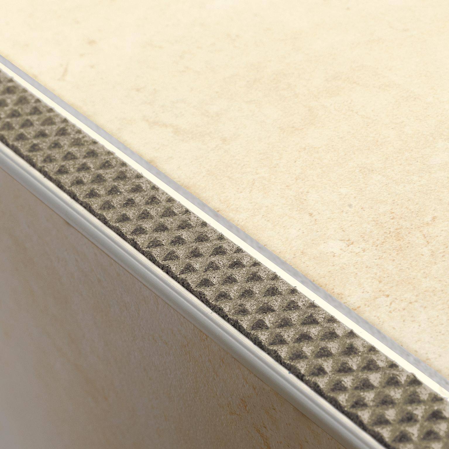 DURAL stair tread profile with insert 13 mm DIAMONDSTEP aluminium anodised sand 9mm 250cm