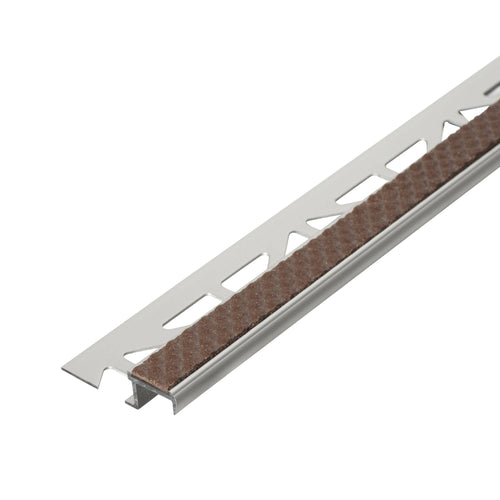 DURAL stair tread profile with insert 13 mm DIAMONDSTEP aluminium anodised rich brown 11mm 250cm