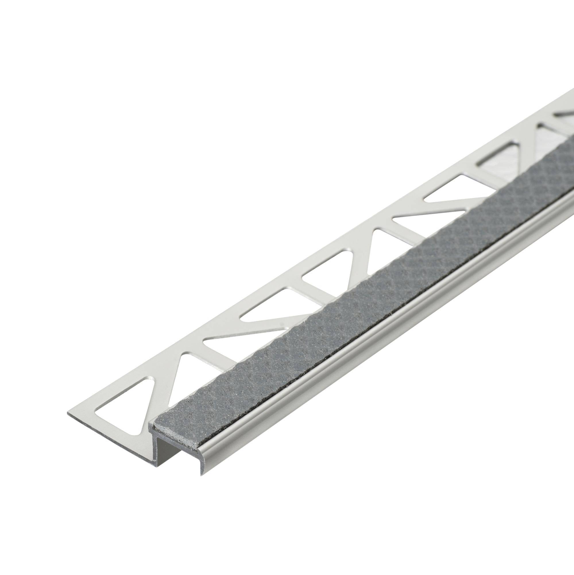 DURAL Treppenstufenprofil mit Einlage 13 mm DIAMONDSTEP Aluminium eloxiert mid grey 9mm 250cm