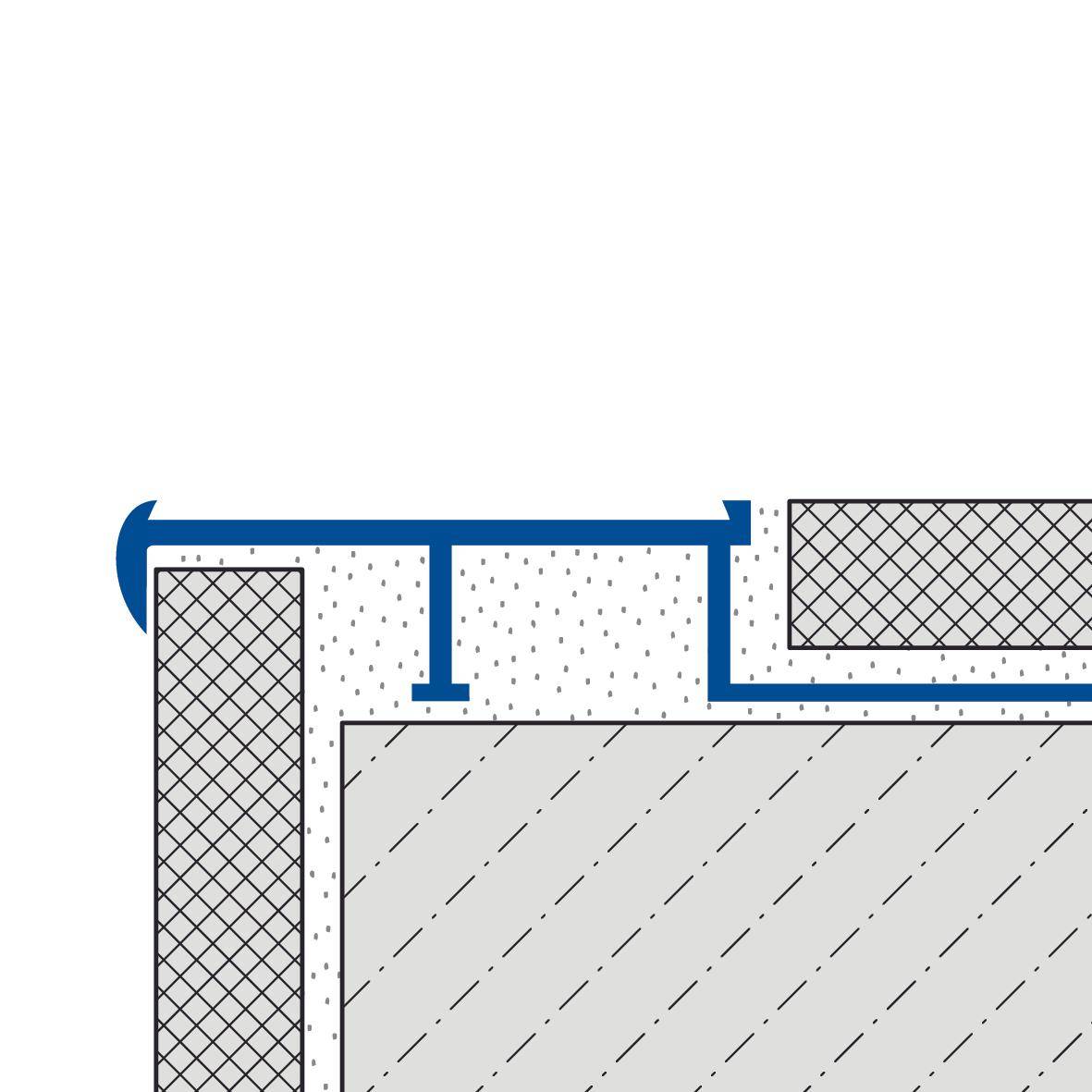 DURAL Treppenstufenprofil für Einlage 37 mm DIAMONDSTEP Aluminium eloxiert silber 9mm 250cm