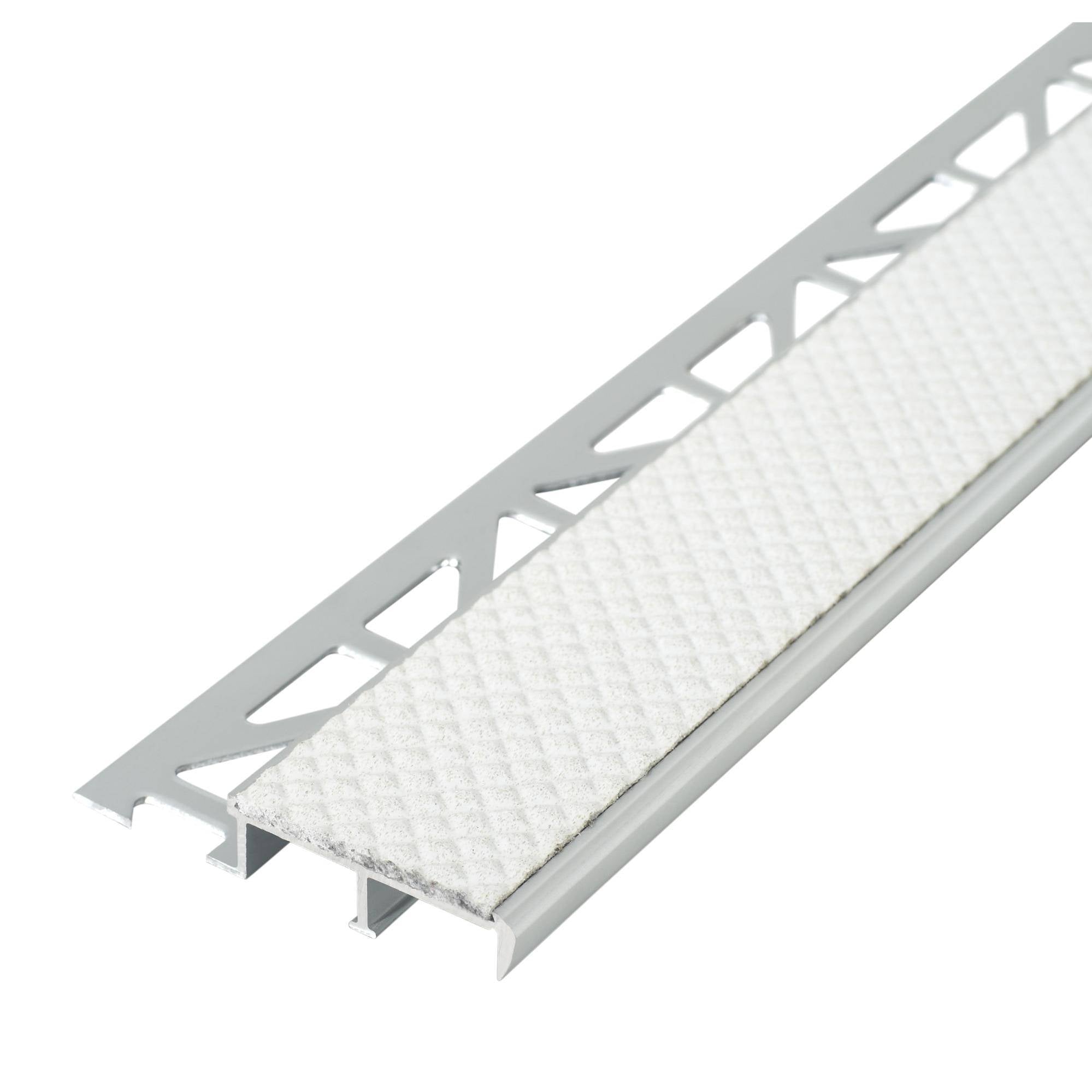 DURAL Treppenstufenprofil für Einlage 37 mm DIAMONDSTEP Aluminium eloxiert silber 9mm 250cm