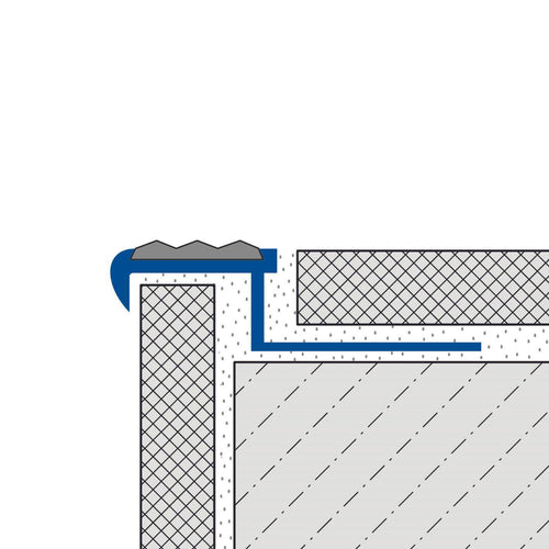 DURAL stair tread profile with insert 13 mm DIAMONDSTEP aluminium anodised neutral black 9mm 250cm