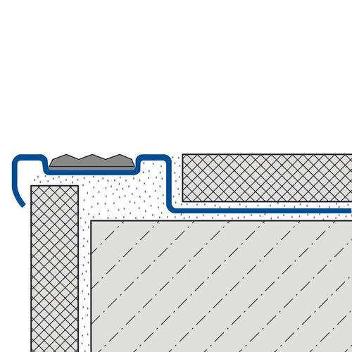 DURAL Treppenstufenprofil mit Einlage 13 mm DIAMONDSTEP Edelstahl (V2A/304) neutral black 11mm 250cm