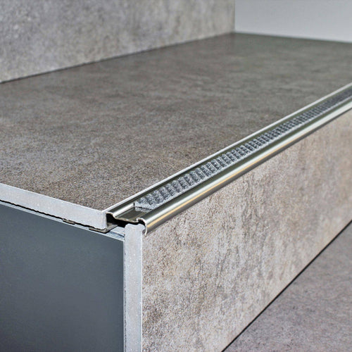 DURAL stair tread profile with insert 13 mm DIAMONDSTEP stainless steel (V2A/304) anthracite 11mm 250cm