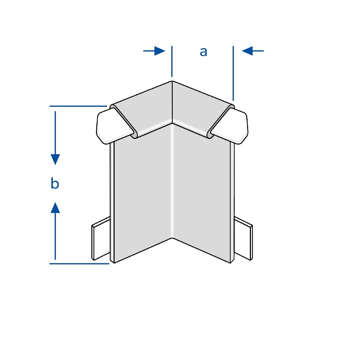 DURAL binnenhoek DURABAL BK aluminium geanodiseerd zilver 74mm 15mm