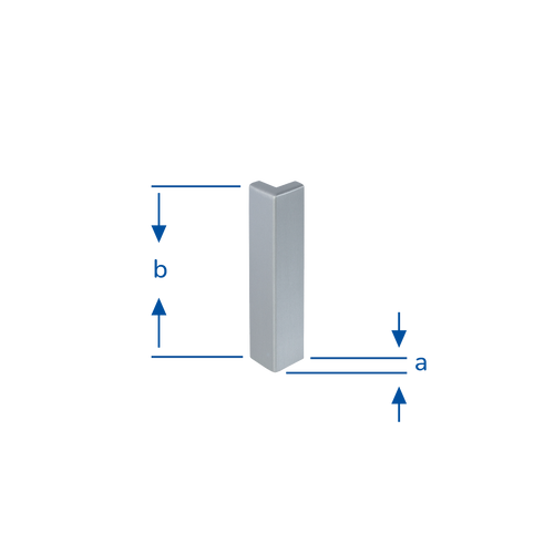 DURAL buitenhoek DURABAL BO aluminium geanodiseerd zilver 60mm 8mm