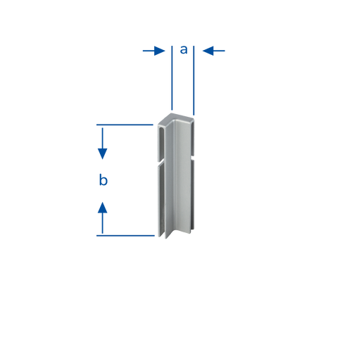 Innenecke DURABAL BO Aluminium pulverbeschichtet platingrau RAL 7036 40mm 12mm