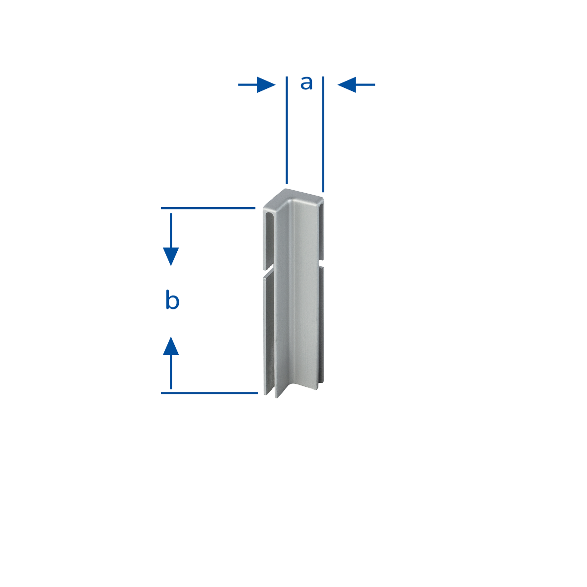 Innenecke DURABAL BO Aluminium eloxiert silber 60mm 12mm