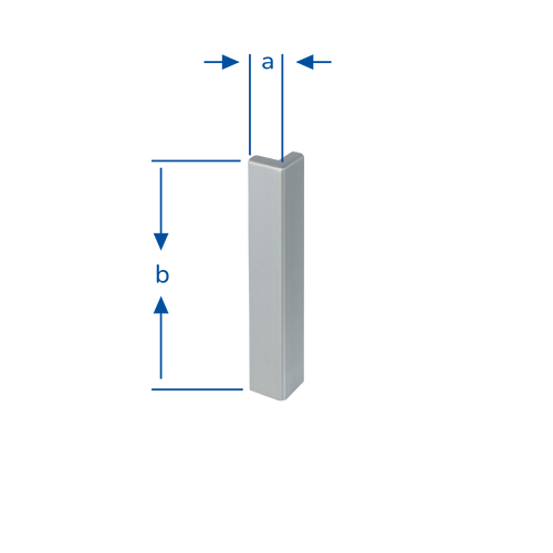 DURAL buitenhoek DURABAL BO aluminium geanodiseerd zilver 80mm 8mm