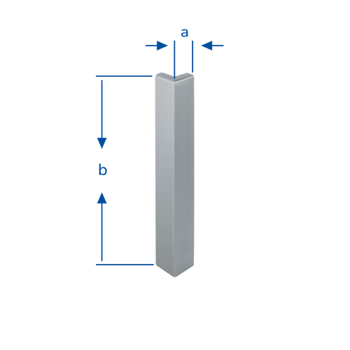 DURAL buitenhoek DURABAL BO aluminium geanodiseerd antraciet RAL 7016 80mm 8mm