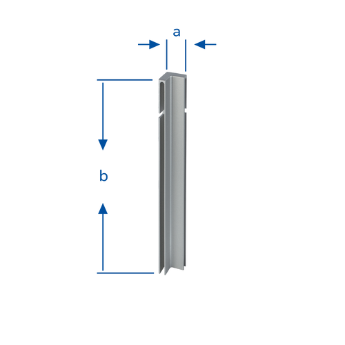 Innenecke DURABAL BO Aluminium pulverbeschichtet anthrazit RAL 7016 80mm 12mm