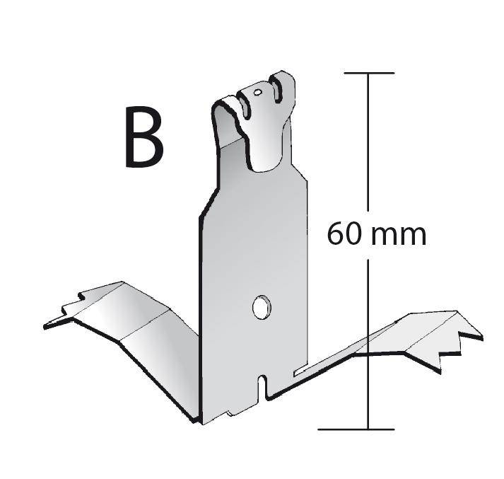 DURAL retaining clip type B DURAFLEX KF stainless steel (V2A/304) silver natural 60mm