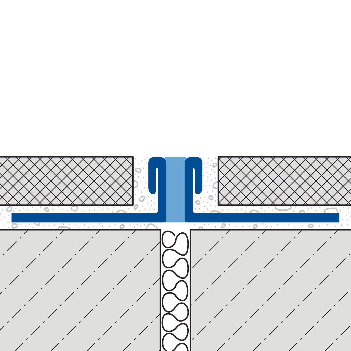 DURAL expansion and movement joint profile DURAFLEX METALL stainless steel (V2A/304) grey 15mm 250cm