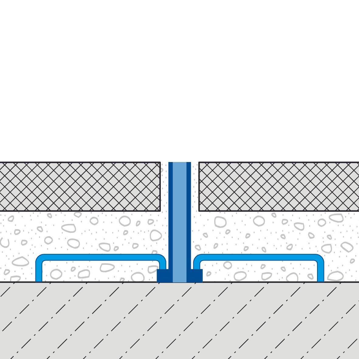 DURAL dilatatie- en bewegingsvoegprofiel DURAFLEX TL aluminium grijs 50mm 250cm