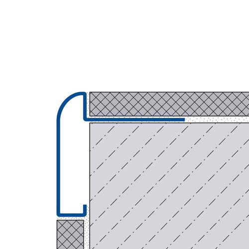 DURAL worktop profile DURASTEP DP aluminium anodised silver 9mm 250cm