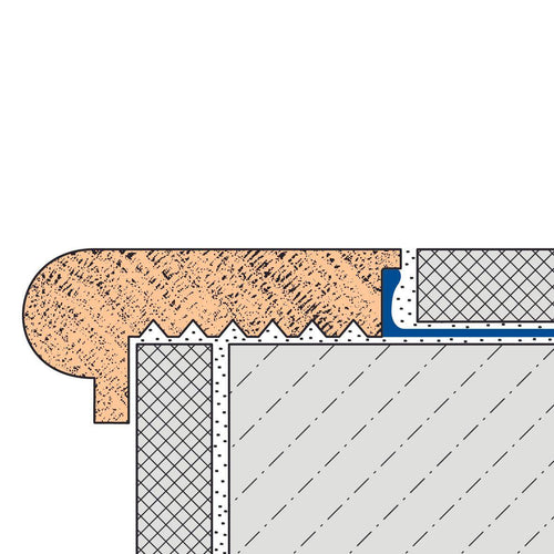 DURAL stair tread profile Provence DURASTEP WOOD aluminium oak smooth 13.5mm 250cm