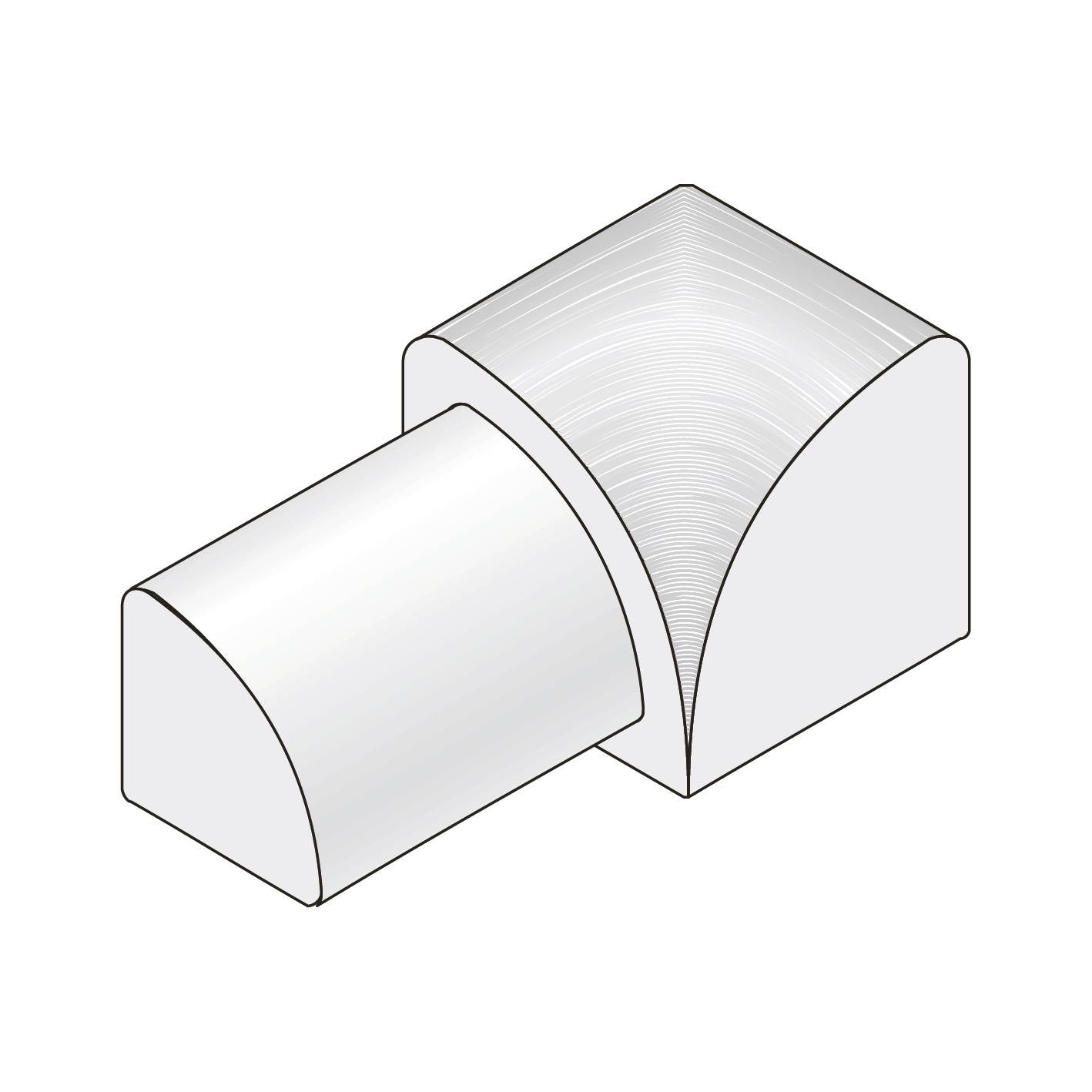 DURAL Innenecke DURONDELL Aluminium pulverbeschichtet betongrau RAL 0006500 12,5mm