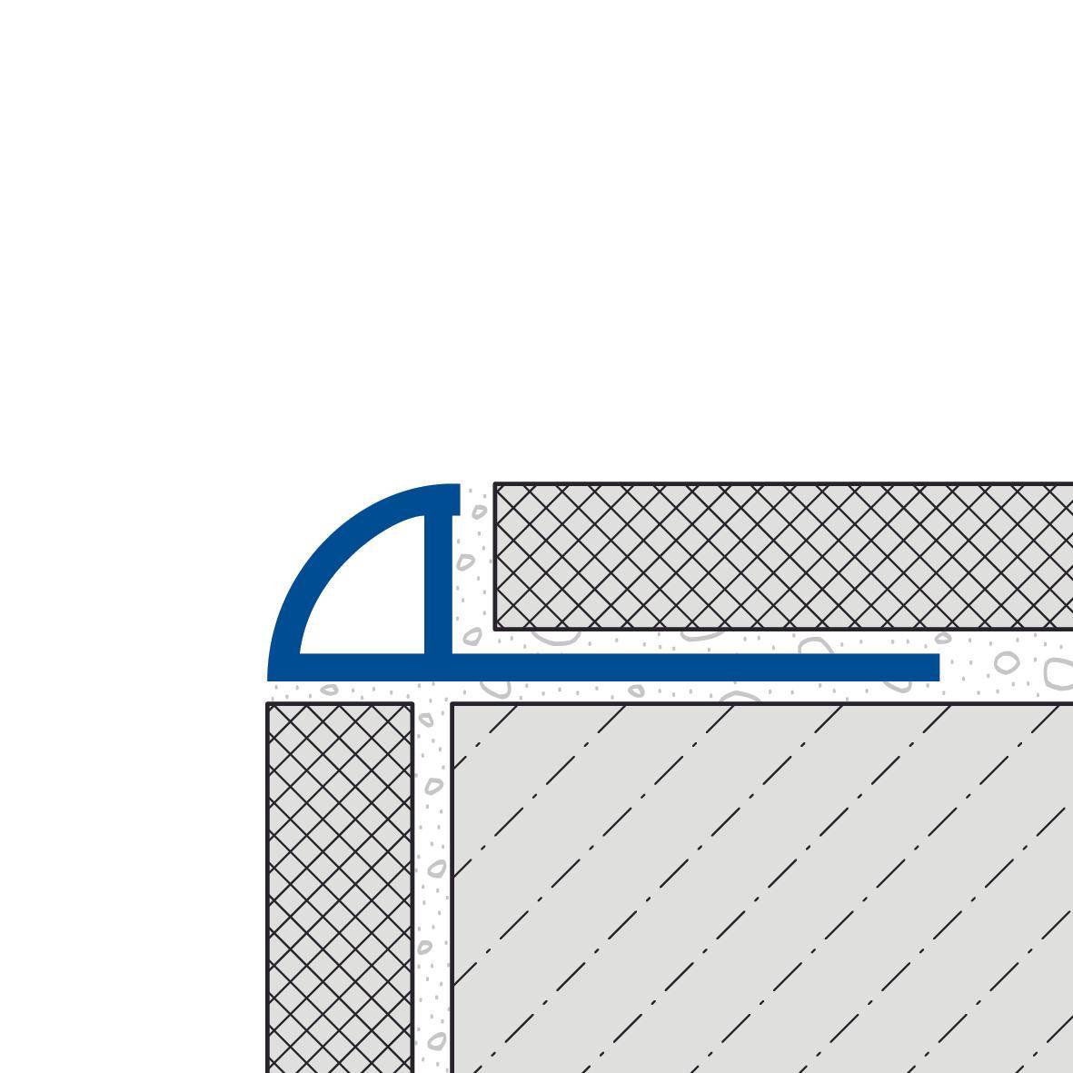 DURAL kwartcirkelprofiel DURONDELL PVC zilvergrijs 10mm 250cm