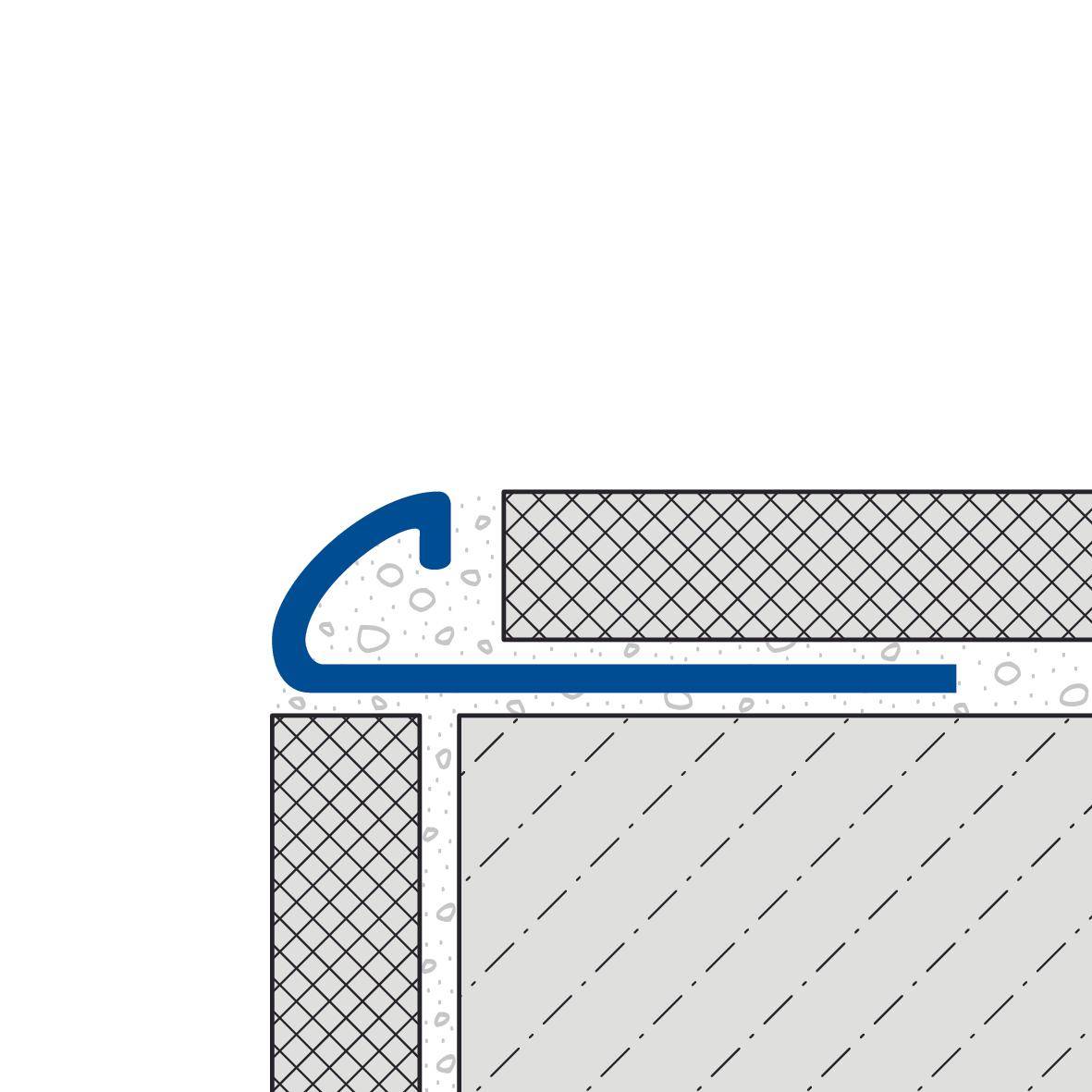 DURAL kwartcirkelprofiel DURONDELL roestvrij staal (V2A/304) zilver fijnslijpen met beschermfolie 12,5 mm 300 cm