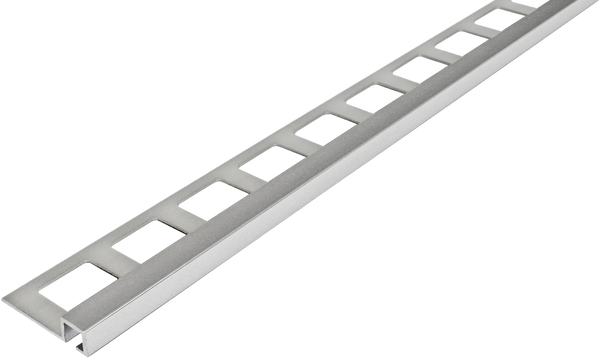 FLIESENEXPERT 24 square profile LARGO CANTO aluminium anodised silver 12.5mm 300cm