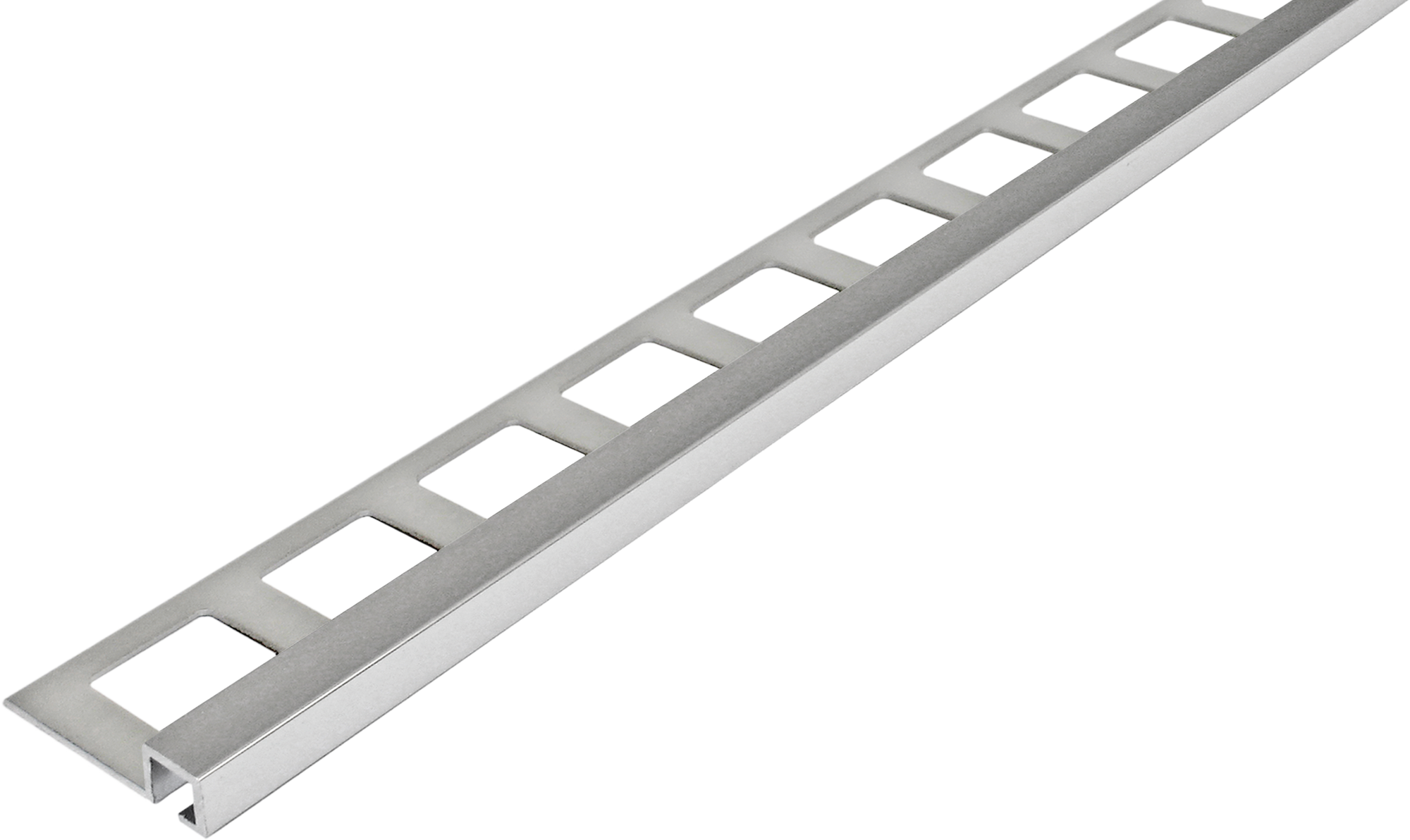 FLIESENEXPERT 24 square profile LARGO CANTO aluminium anodised silver 12.5mm 300cm