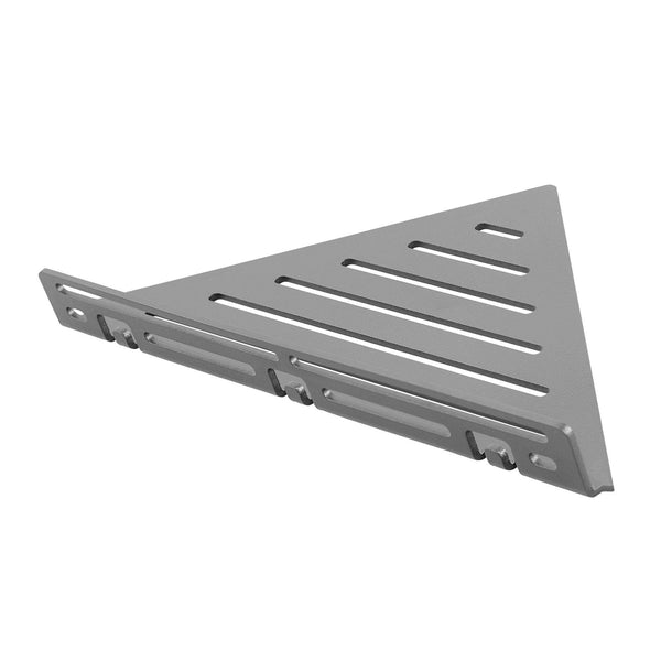 DURAL corner shelf with railing TI-SHELF LINE aluminium structural coated concrete grey RAL 0006500 32mm