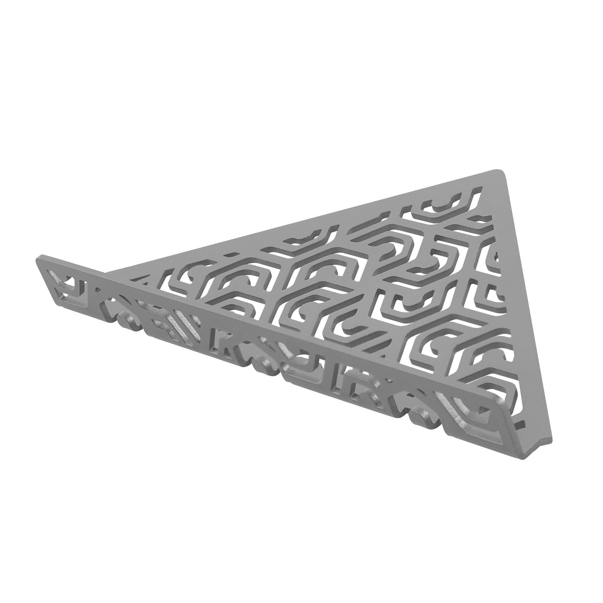 DURAL hoekplank met reling TI-SHELF PENTA aluminium structuur gecoat betongrijs RAL 0006500 32mm