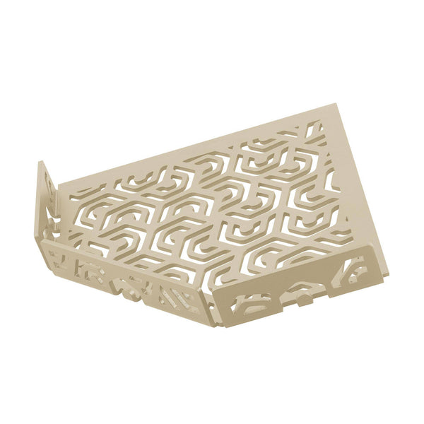 DURAL hoekplank met reling TI-SHELF PENTA aluminium structuur gecoat zand 32mm