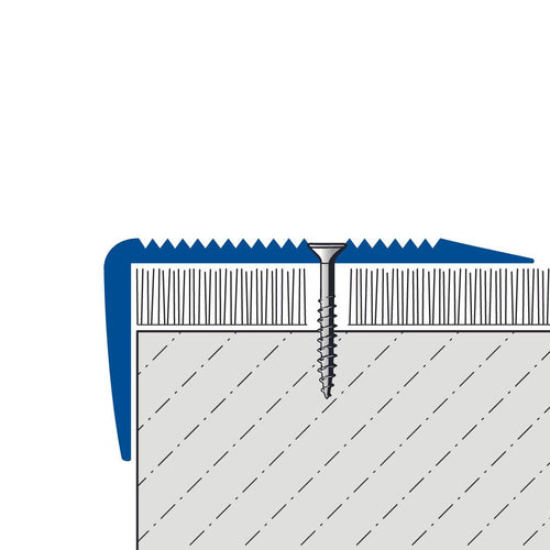 DURAL stair tread profile drilled PROTECT aluminium anodised silver 20mm 270cm