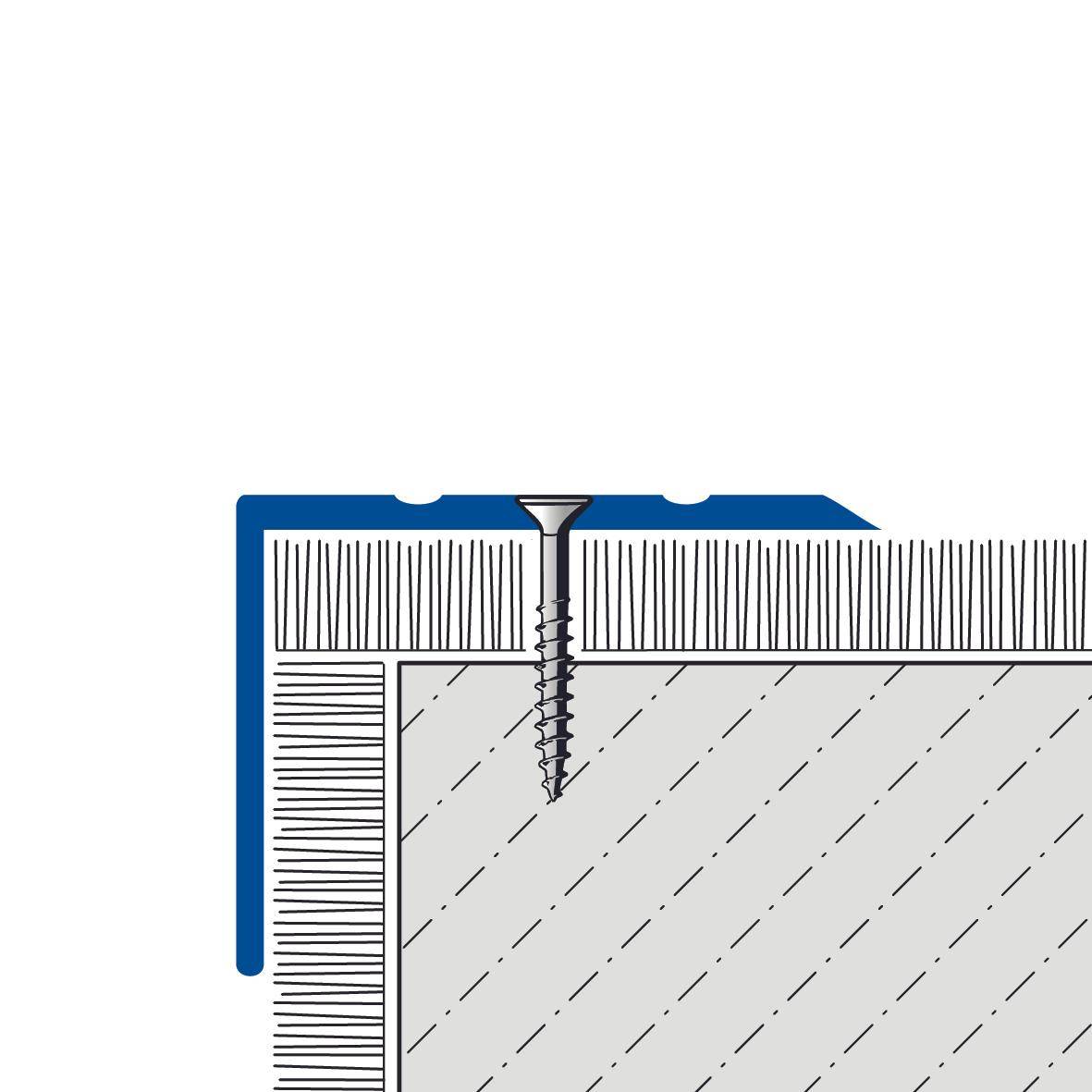 DURAL trapprofiel geboord PROTECT aluminium geanodiseerd titanium 20 mm 270 cm