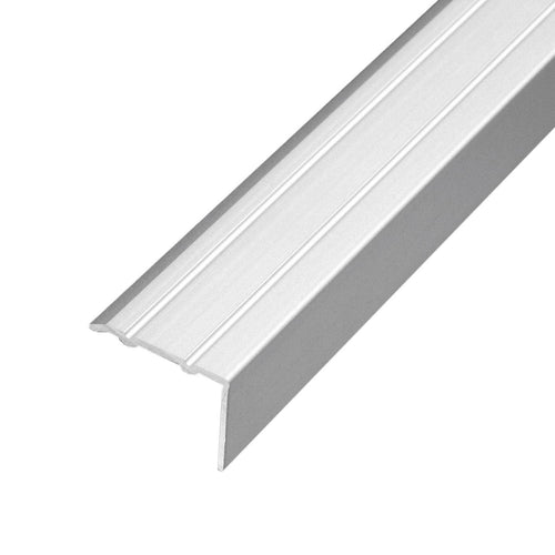 DURAL stair tread profile drilled PROTECT aluminium anodised silver 10mm 270cm