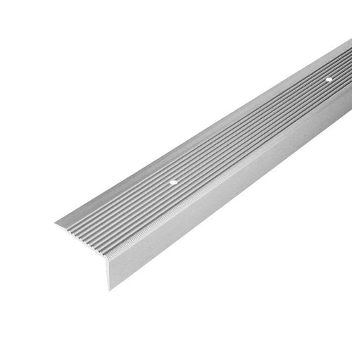 DURAL stair tread profile drilled PROTECT aluminium anodised silver 40mm 250cm