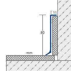 DURAL Sockelleiste CONSTRUCT RENO Aluminium eloxiert silber 80mm 250cm