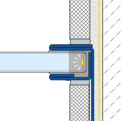 DURAL wall profile for glass mounting SHOWER-GK GLAS WALL stainless steel (V2A/304) structured coated concrete grey RAL 0006500 19mm 220cm