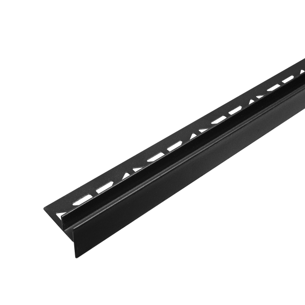 DURAL verloopwig voor glashouder links SHOWER-GK GLAS FLOOR RVS (V2A/304) zwart mat RAL 9011 structuur gecoat 19mm 98cm