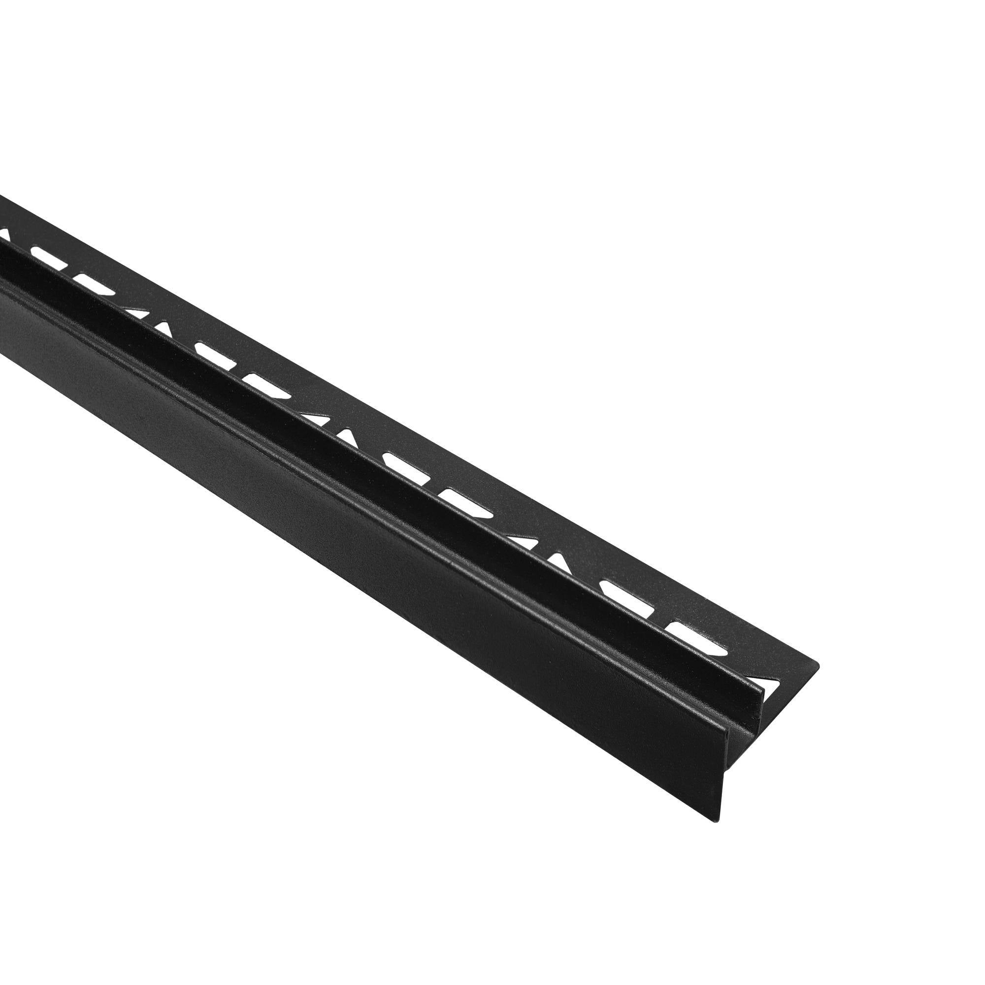 Gefällekeil zur Glasaufnahme rechts SHOWER-GK GLAS FLOOR Edelstahl (V2A/304) schwarz matt RAL 9011 strukturbeschichtet 19mm 200cm