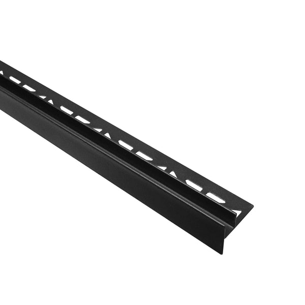 DURAL verloopwig voor glashouder rechts SHOWER-GK GLAS FLOOR RVS (V2A/304) zwart mat RAL 9011 structuur gecoat 19mm 120cm