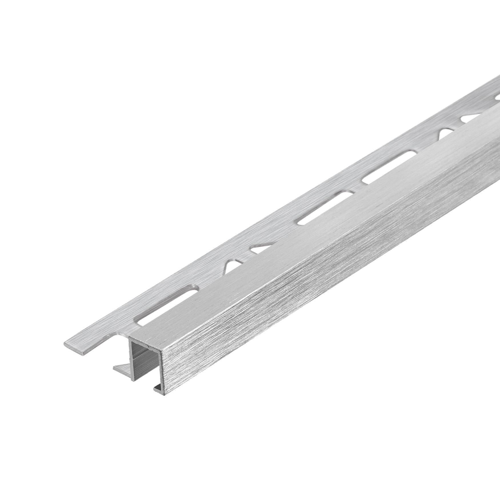 DURAL eindprofiel SQUARELINE aluminium hoogglans geanodiseerd geborsteld zilver 11mm 250cm