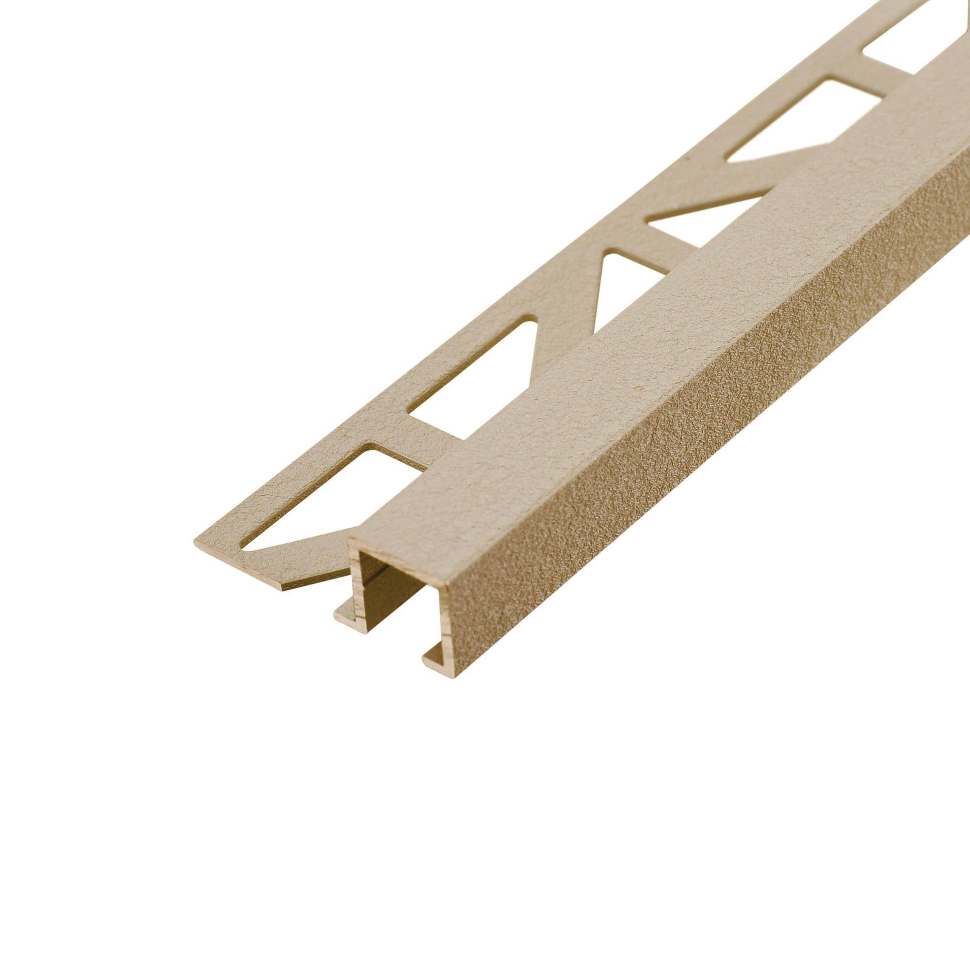 DURAL eindprofiel SQUARELINE aluminium structuur gecoat beige 11mm 250cm