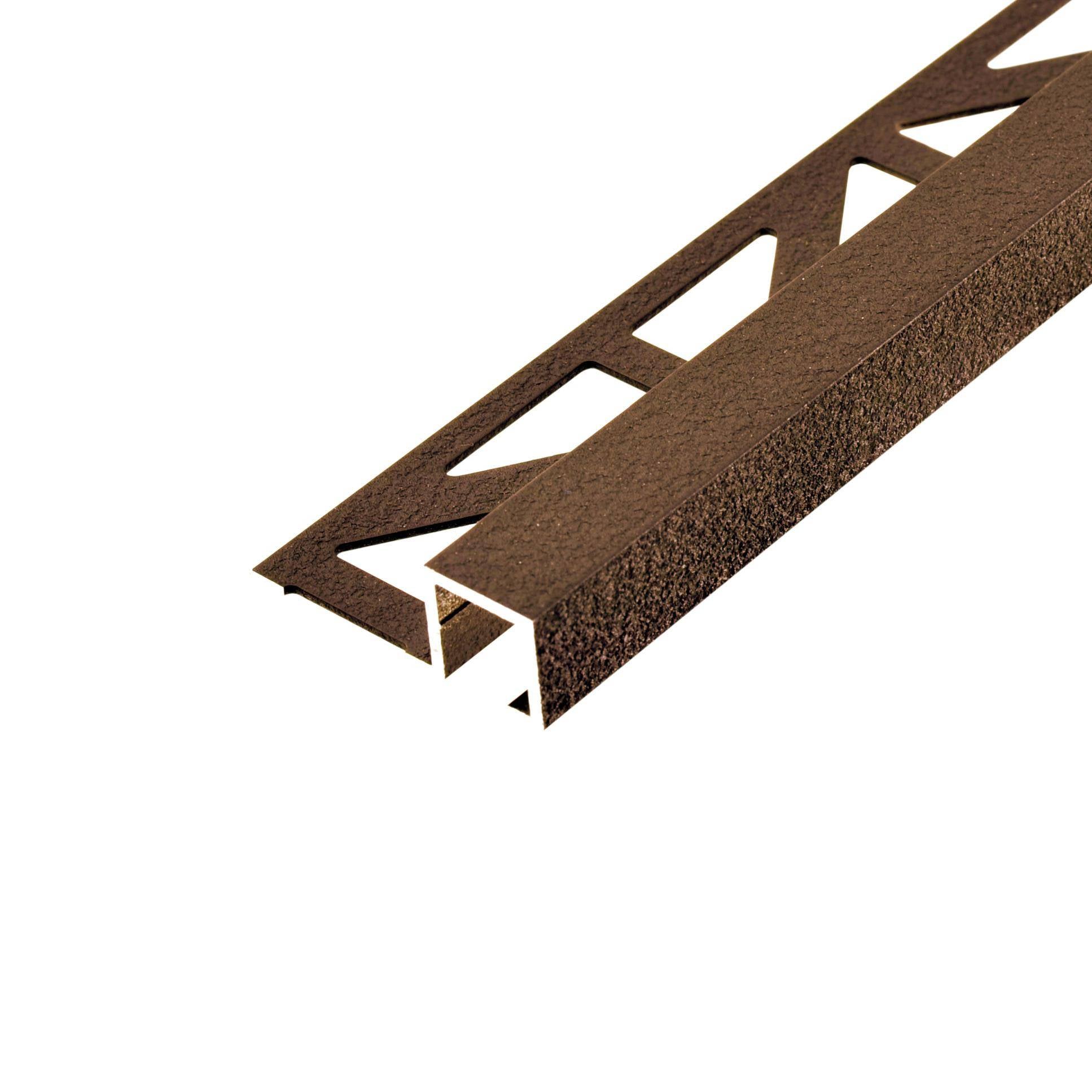 DURAL end profile SQUARELINE aluminium structured coated brown 11mm 250cm