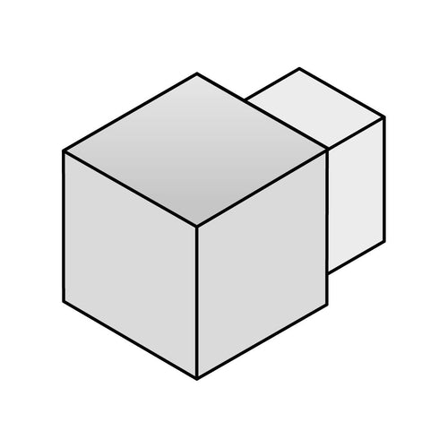 DURAL binnen- en buitenhoek SQUARELINE gegoten metaal hoogglans geanodiseerd geborsteld titanium 12,5 mm