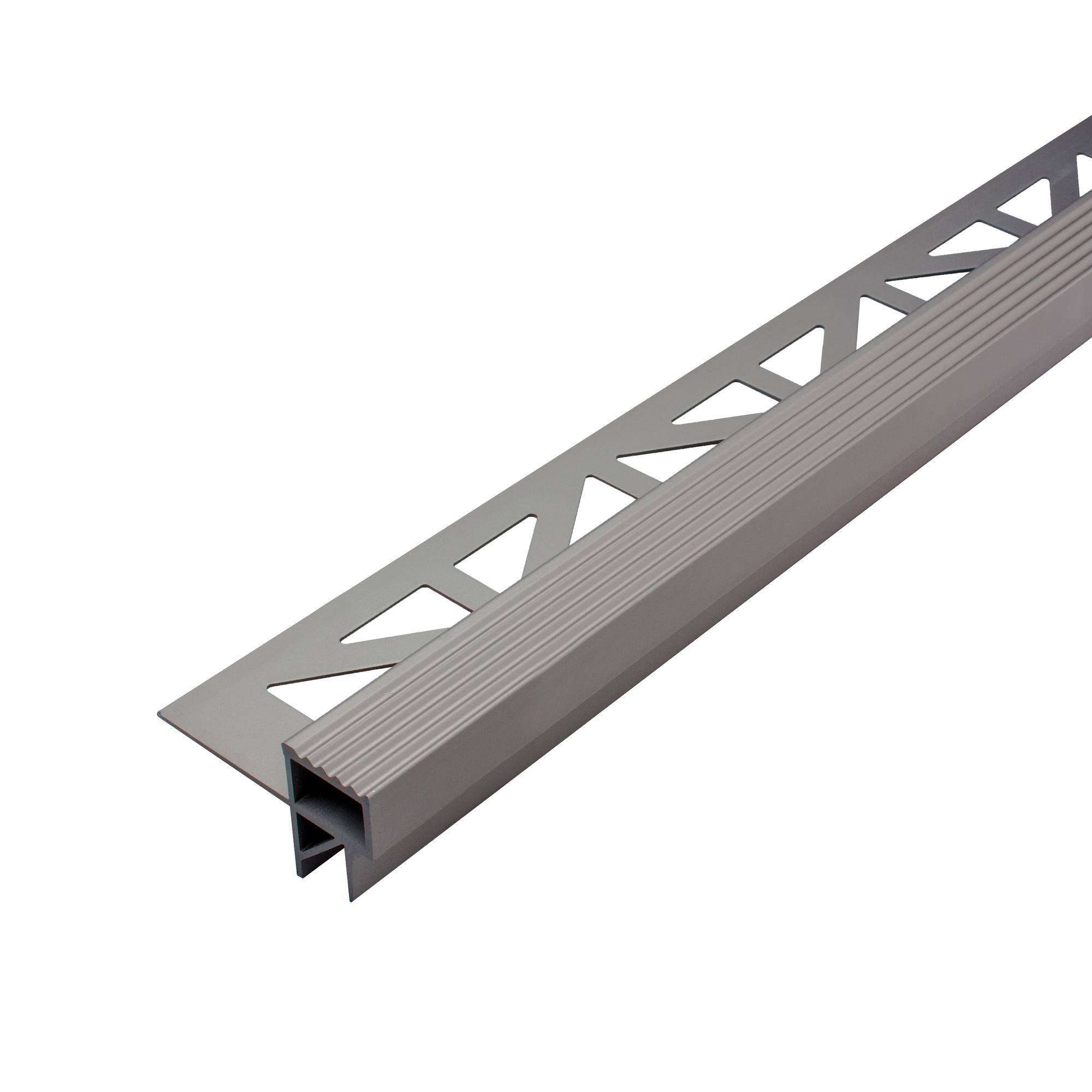 DURAL base profile SQUARESTEP LED aluminum anodized titanium 11mm 250cm