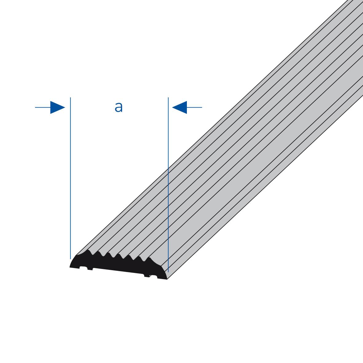 DURAL Einlage STEP PVC schwarz gerillt 25lfdm