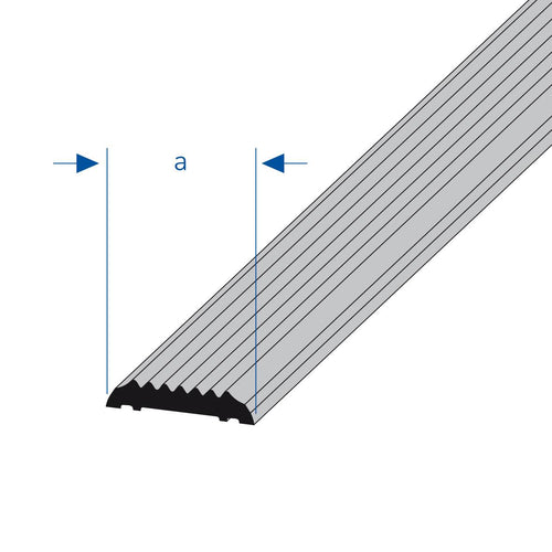 DURAL inzetstuk STEP PVC zwart gegroefd 25 strekkende meter