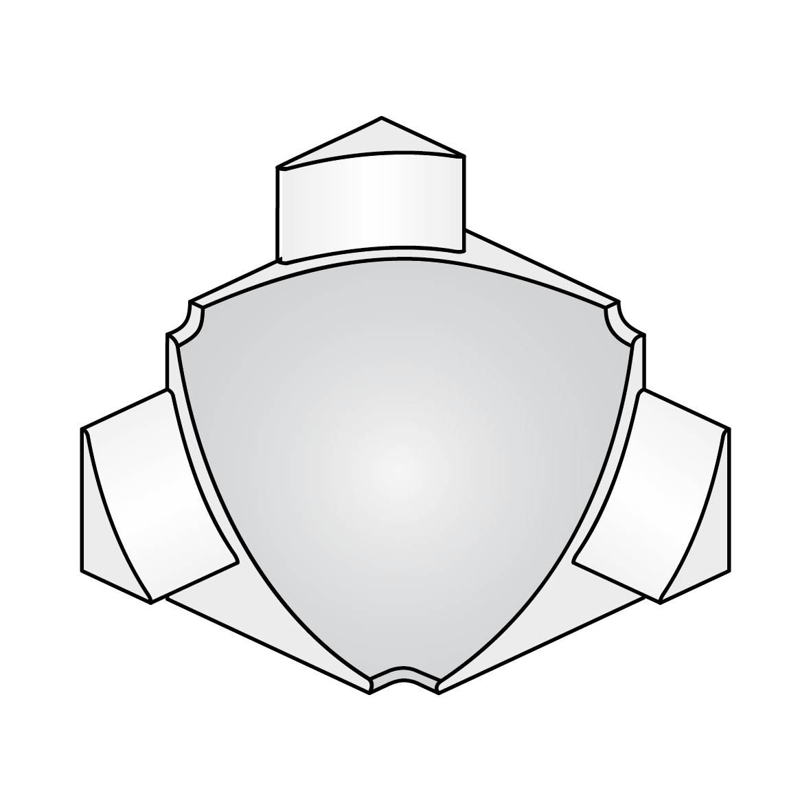 DURAL Innenecke T-COVE Metalldruckguss eloxiert titan 16mm