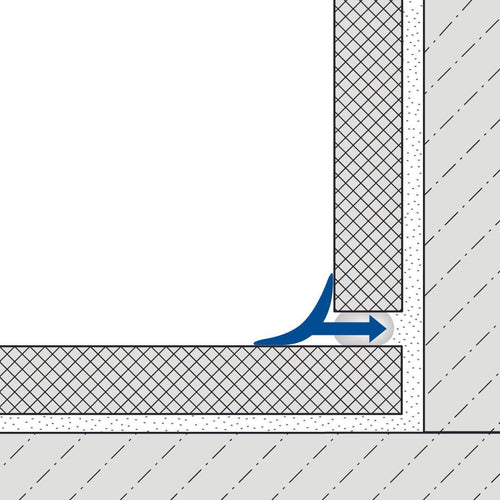 DURAL wall/floor connection profile T-COVE aluminum anodized titanium 22mm 250cm